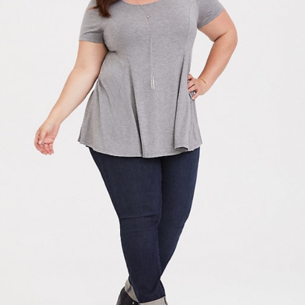 TORRID SUPER SOFT GREY TUNIC TEE